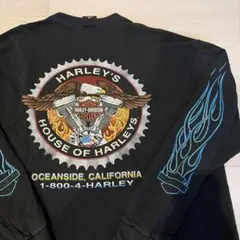 Harley-Davidson 長袖カットソー ブルーファイヤーフレイムパターンのサムネイル