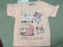 【タイムセール】ポケモン しまむら Tシャツ ピンク 90 ニンフィア、ヤドン他