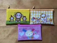 セリア サンリオキャラクター フラットポーチ 3個セット