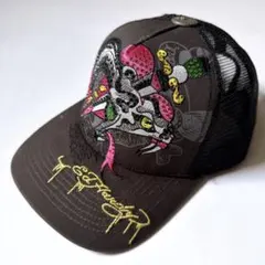 Ed Hardy エドハーデー メッシュキャップ 刺繍 ラインストーン Y2K