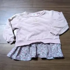 ny FAM ピンク長袖トレーナー フラワープリント