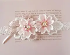 初節句【new新作】桜のベビーヘアバンド　初節句　お食い初め　お宮参り　お正月