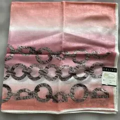 CELINE シルクハンカチ ピンク &オレンジグラデーション58cmx58cm