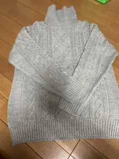 メンズ グレー ニット タートルネック