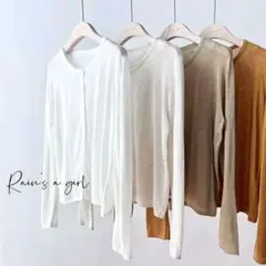 新品♡Creema　Rain's a girl　100％リネン　カーディガン　白