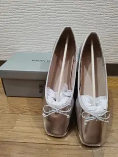 vivian シルバー バレエシューズ Lサイズ 新品未使用