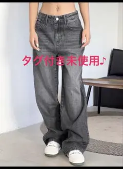 タグ付き新品 ストレートデニム グレーのサムネイル