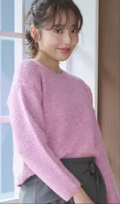 新品★Feroux★ 【洗える】片畦プルオーバーニット