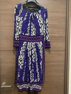 max and cleo 幾何学模様 ひざ丈ワンピース