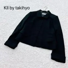 【タキヒョー】長袖ジャケット　スーツ　黒　ボレロ　結婚式　羽織　L フォーマル