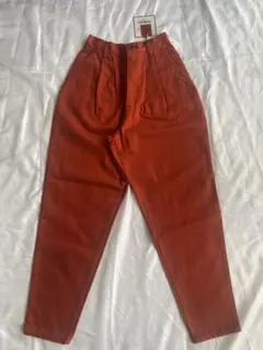 80s FIORUCCI ヴィンテージ カラーデニム タックパンツ オレンジのサムネイル