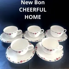 New Bon CHEERFUL HOME JAPAN カップ＆ソーサー ５客