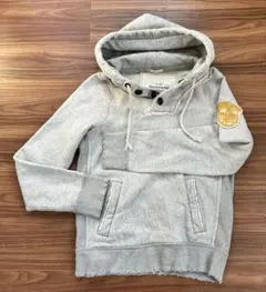 アバクロンビー＆フィッチMUSCLE パーカー ダメージ加工グレー フード付M