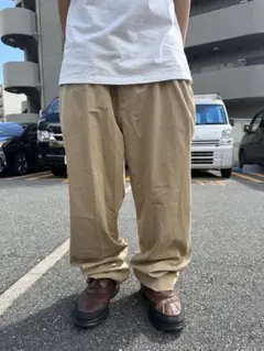 90S-00sラルフローレン シルクコットン ワイドスラックス W40