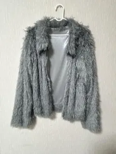 グレー ファー カジュアルジャケット