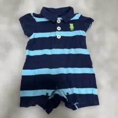 motherways ポロロンパース 69 ネイビー/ライトブルー