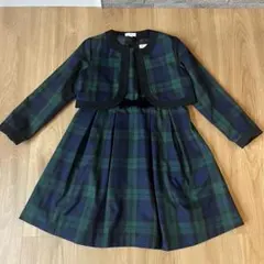 キャサリンコテージ　フォーマル　ワンピース　チェック　緑　130 卒園式　入学式