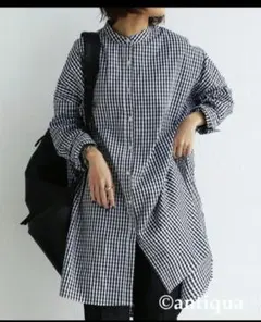 antiqua ギンガムチェック ロングシャツのサムネイル