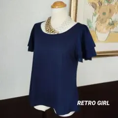 RETRO GIRL ネイビー フリル袖 カットソーのサムネイル