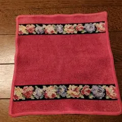 フェイラー、ピンク地、花柄ハンカチ