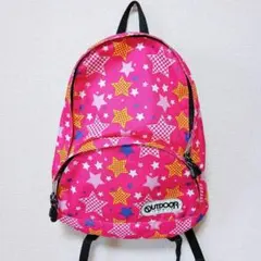 OUTDOOR 星柄 ピンク バックパック リュックサック 軽量 A4
