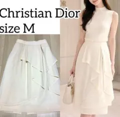 【希少】Christian Dior ラップスカート オフホワイト 膝丈 Mのサムネイル