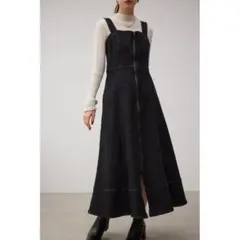 AZUL BY MOUSSY / ジップジャンパースカート デニムワンピ