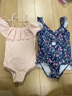 JAJU フリル付き水着セット ピンク・花柄