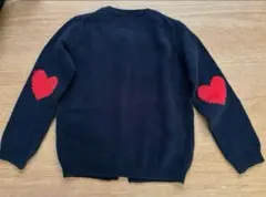 GLOBAL WORK ネイビー カーディガン 100〜110cm ハート刺繍