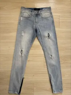 REPRESENT ダメージスキニーデニム28 PALE BLUE 裾ジッパーのサムネイル