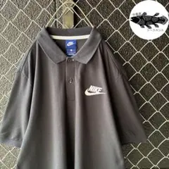 美品⭐︎NIKE ナイキ ポロシャツ 紺タグ ロゴ刺繍 ブラック 人気Lサイズ