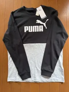 【新品】PUMA 長袖カットソー 160サイズ 黒/グレー
