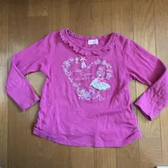 mezzo piano ピンク 長袖Tシャツ