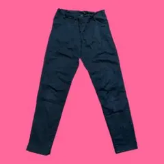 キッズ ロングパンツ 140cm 黒 スリムフィット 長ズボン