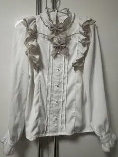 SALE☆ダイアグラム ラッフルフリル ×レース フレンチスリーブブラウス 