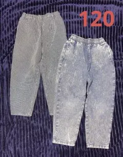 【GU】デニムシェフパンツ 2点セット 120