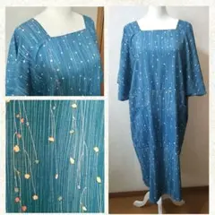 着物リメイク ゆったりワンピース