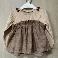 チェック柄 長袖トップス 95cm