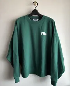 FILA グリーンM / ブラックＬ トレーナー 2点セット