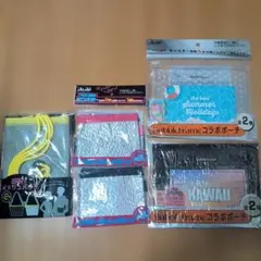 メッシュバッグ ポーチ、バブルフレームコラボポーチ、キルティングポーチ