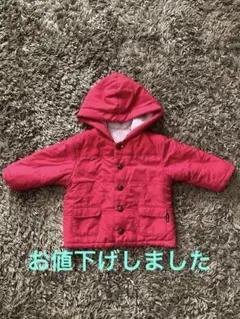 コムサイズム キッズ 赤いフード付きボアジャケット