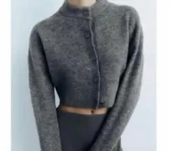 ZARA ザラ ショートカーディガン グレー