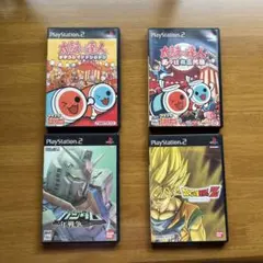 PS2 ゲームソフト 4本セット 太鼓の達人 機動戦士ガンダム ドラゴンボールＺ