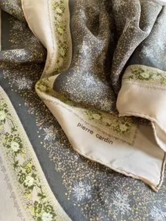 pierre cardin vintage 大判スカーフ75×75 ボタニカル