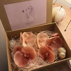 ヘッドドレス　ヘアアクセサリー　髪飾り　胡蝶蘭　和装　ピンク　コーラル　結婚式