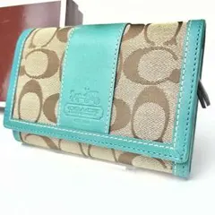 ✨️極美品✨️BURBERRY 二つ折り財布 ノバチェック ターコイズ - メルカリ