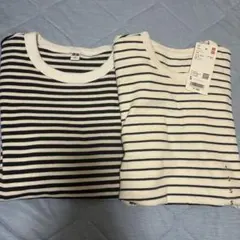 ボーダークルーネックT s 2枚セット