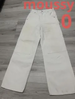 moussy ストレートデニム　ジーンズ ホワイト　ダメージ パンツ