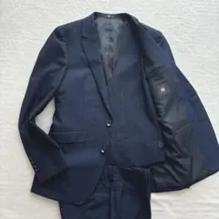 【美品】スーツセレクト　スリーピーススーツ　ネイビー　2ボタン　紳士服