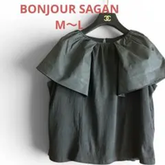 【BONJOUR SAGANボンジュールサガンM〜L】ブラック黒ケープトップスのサムネイル